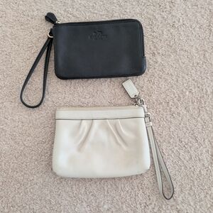 Coach Black and Cream Wristlet Duo